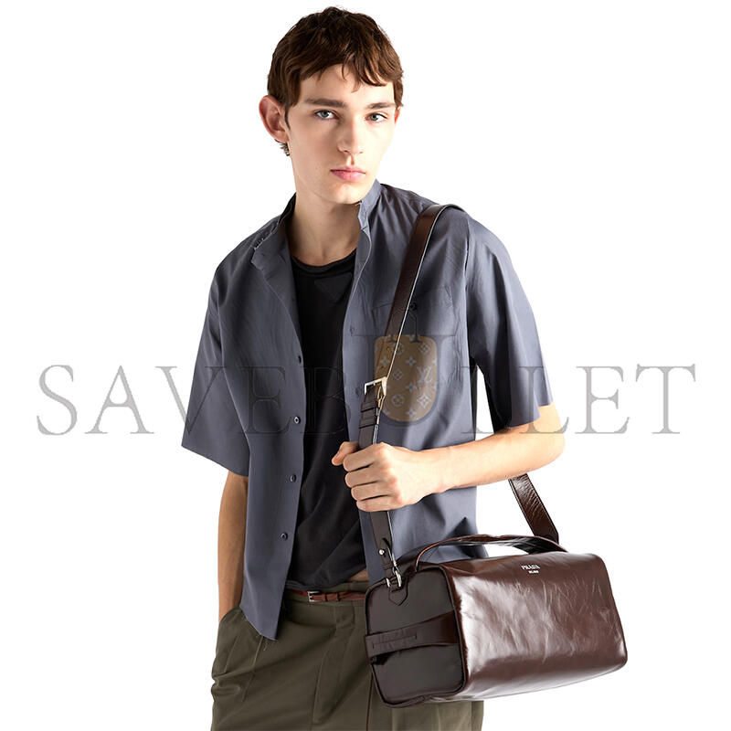 Pra*a leather shoulder bag 2vh194 (33*17*17cm)